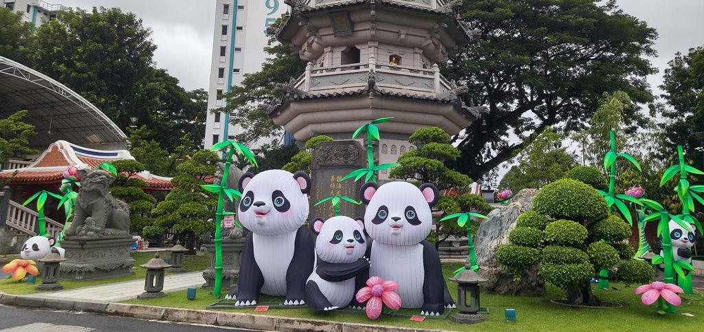 Singapore Mid-Autumn Lantern Festival: a cute panda family.