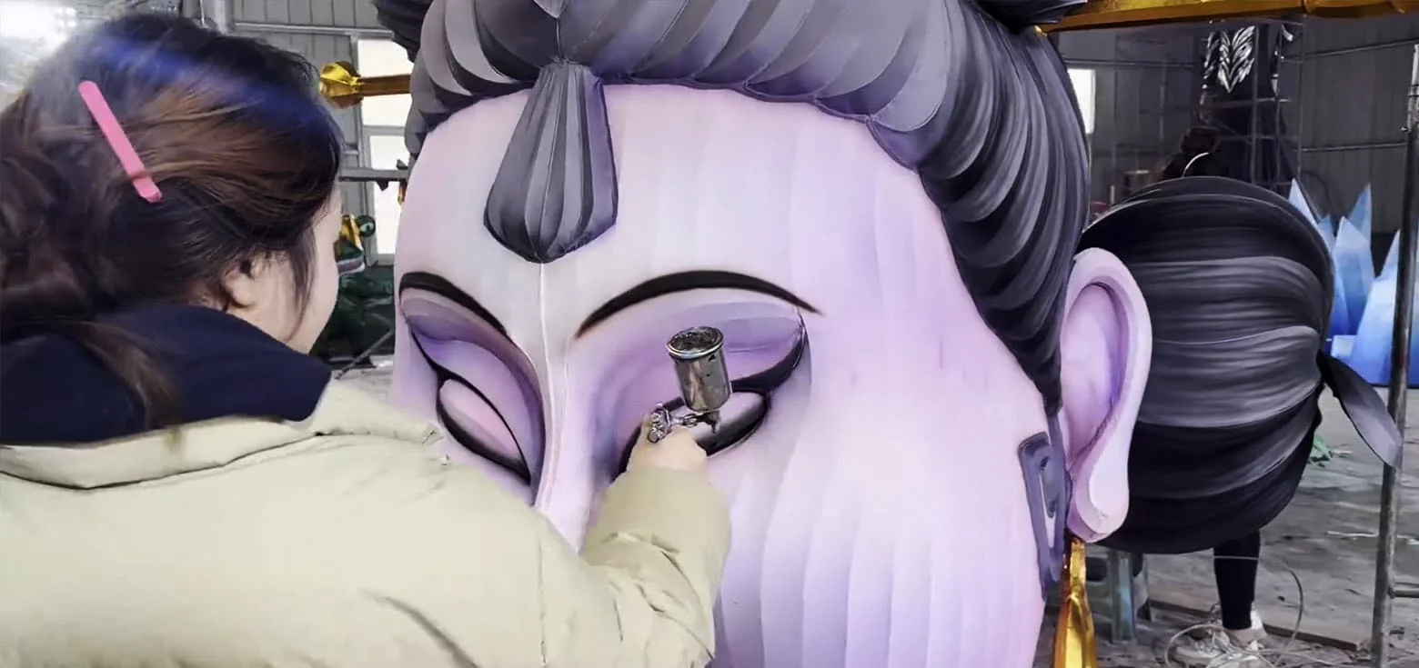 Theme Park Lantern Festival Solutions 4 The Modern Lantern-Making Process: Color Spraying