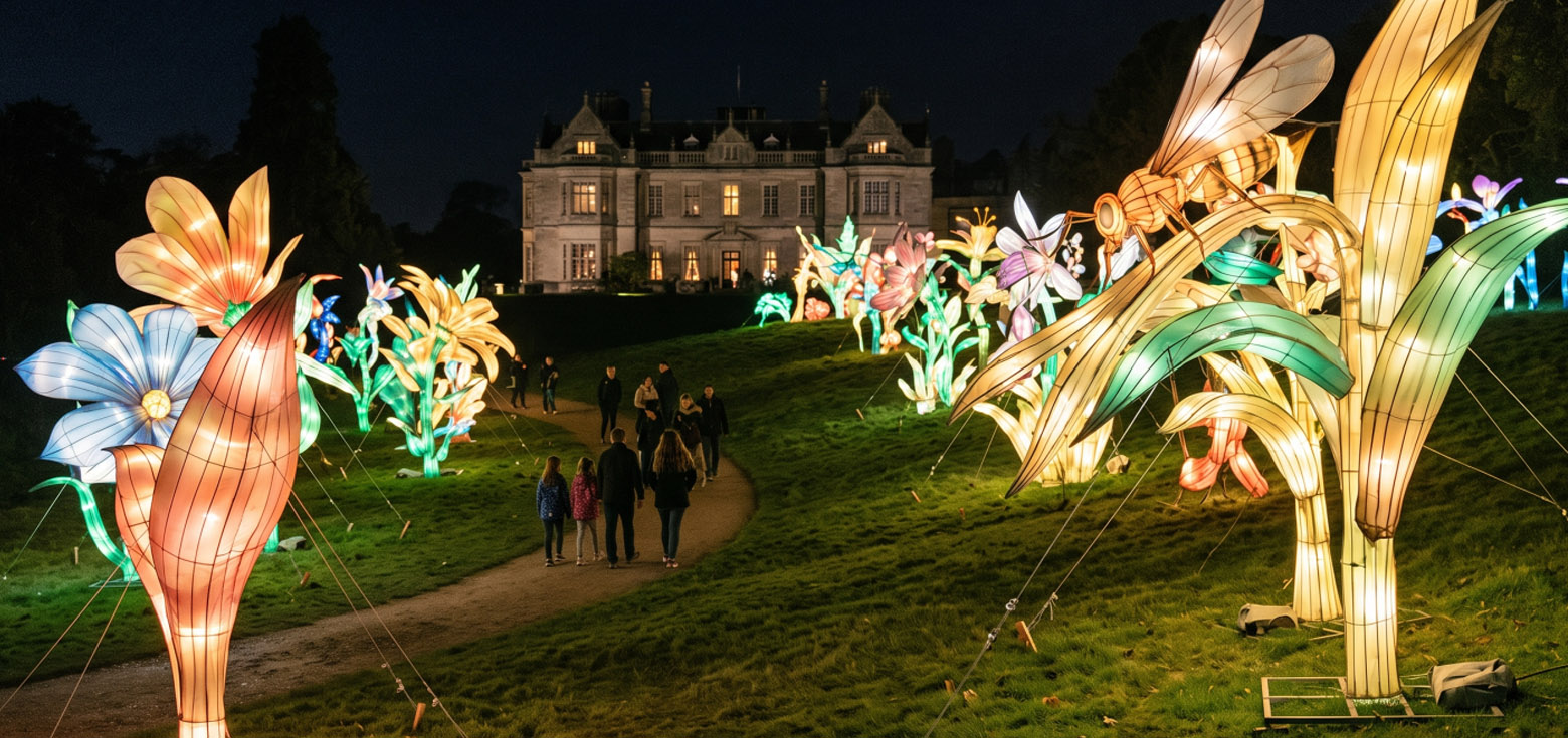 Estate & Farm Lantern Festival Solutions 3 Open field lantern displays perfectly adapting to rolling hills and unpaved pathways.