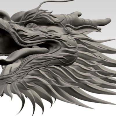 3D Model Image of a Chinese Dragon Lantern.