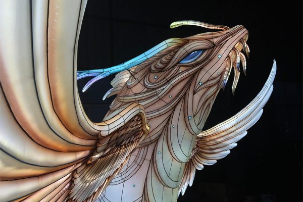 Custom Lantern Product Series:A Chinese monster lantern gazing up at the sky.