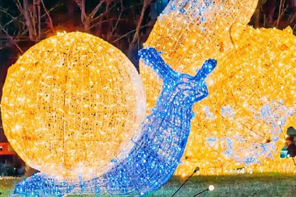 Dazzling, fantastical modern lanterns shaped like snails and squirrels.