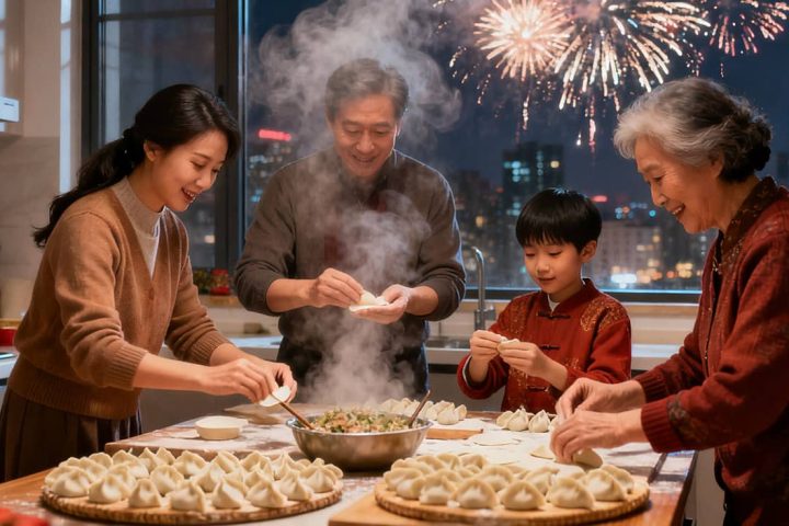 Traditional Chinese New Year Food: Dumplings.