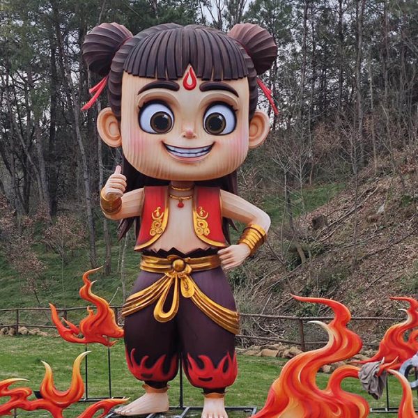 Chinese Lanterns: A Large-scale Nezha Character Lantern.